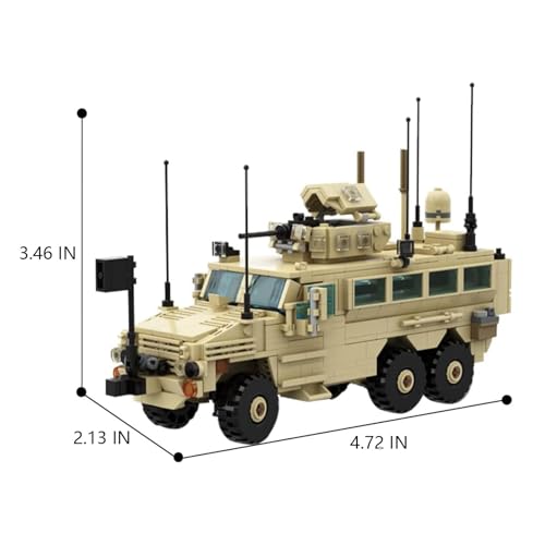 RWSEFK Ww2 Army Mrap Building Blocks Set Military Vehicles Car Toy Model Office or Home Decorations Gift for Military Truck Lovers 808 Pcs - Image 5