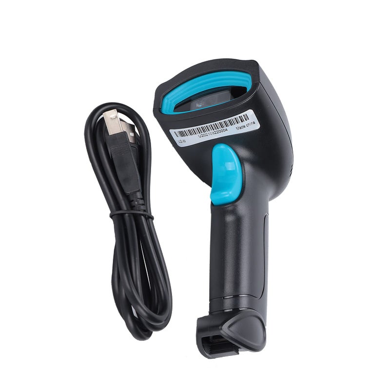 Wireless Handheld Barcode Scanner 360 Degree QR Code Reader for Retail Warehouse Logistics USB ABS Material Black Blue - Image 5