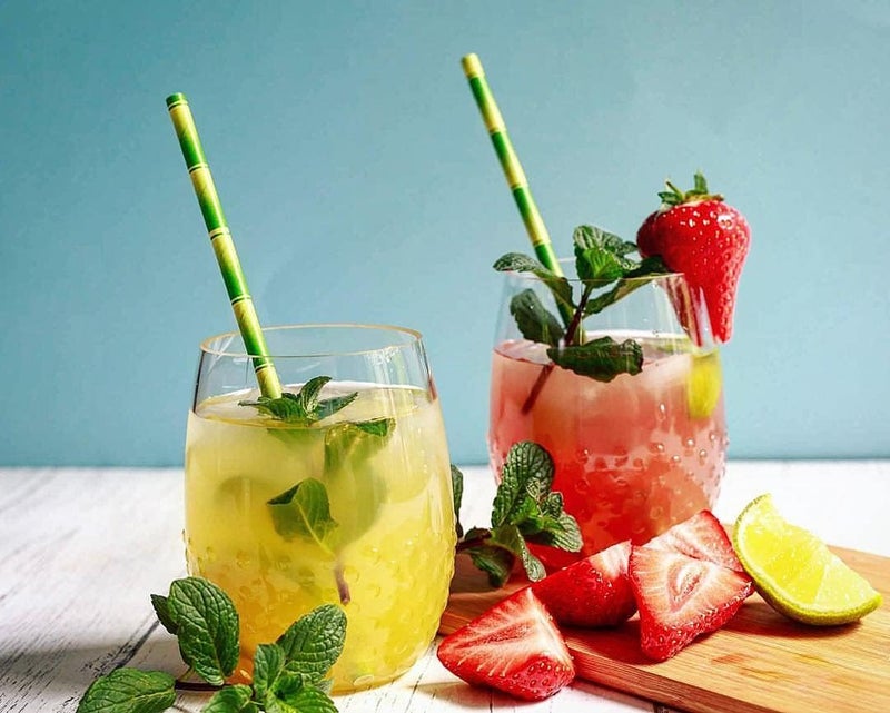 ALINK Bamboo Print Paper Straws, Biodegradable Disposable Party Drinking Straws for Juices, Shakes and Smoothies, Pack of 100 - Image 4