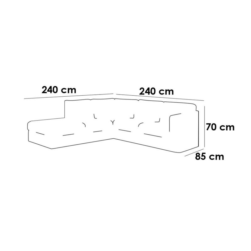 بيتك كنبة زاوية خشب سويدي وكتان - بيج - Image 2
