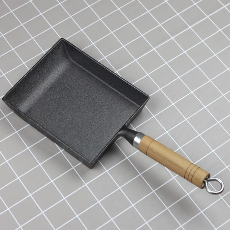 Cast Iron Square Skillet Nonstick Egg Frying Pan Thick Tamagoyaki Omelette Pan Japanese Style No Coating Breakfast Cookware for Gas Stove and Picnic - Image 4