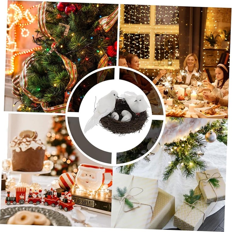 CANIGHT Realistic Artificial Bird Nest Decoration Set With Eggs For Christmas Garden Wedding Holiday Decor 1 Piece - Image 5