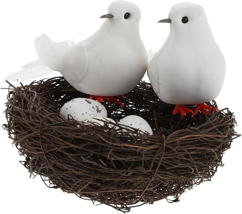 CANIGHT Realistic Artificial Bird Nest Decoration Set With Eggs For Christmas Garden Wedding Holiday Decor 1 Piece - Image 2