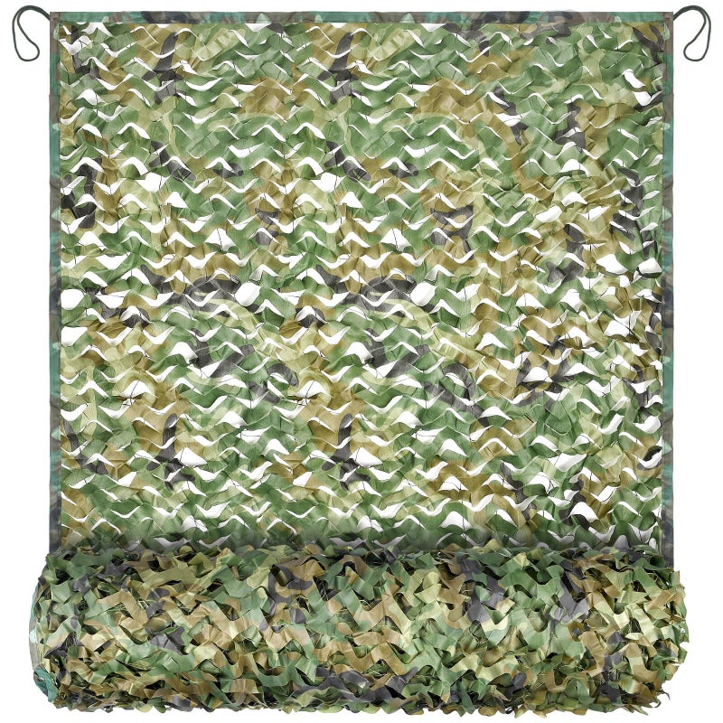 Yeacool Camo Mesh Netting Camouflage Netting Military Surplus Hunting Blind Net for Military Theme Party Decorations Backdrop Sunshade Car Cover Camping Shooting (Woodland Camo, 10ftx13ft, 3m*4m)