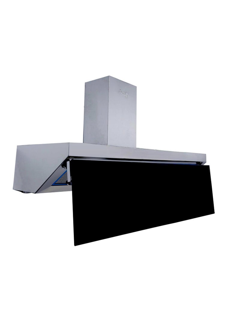 Purity Kitchen Cooker Hood, 90 cm Wall-Mount, 600 m³/h Suction Power, 3-Speed Button Control, LED Lighting, Silver (GOLDEN SOFTO 90)  - Image 1