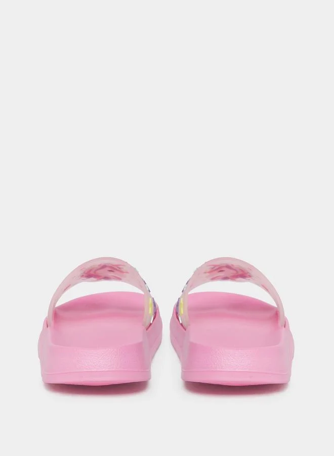 Take Two Take Two Girls Graphic Print Slippers