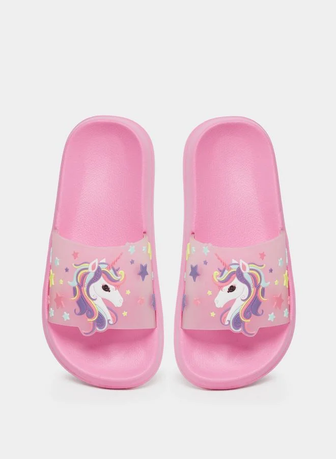 Take Two Take Two Girls Graphic Print Slippers