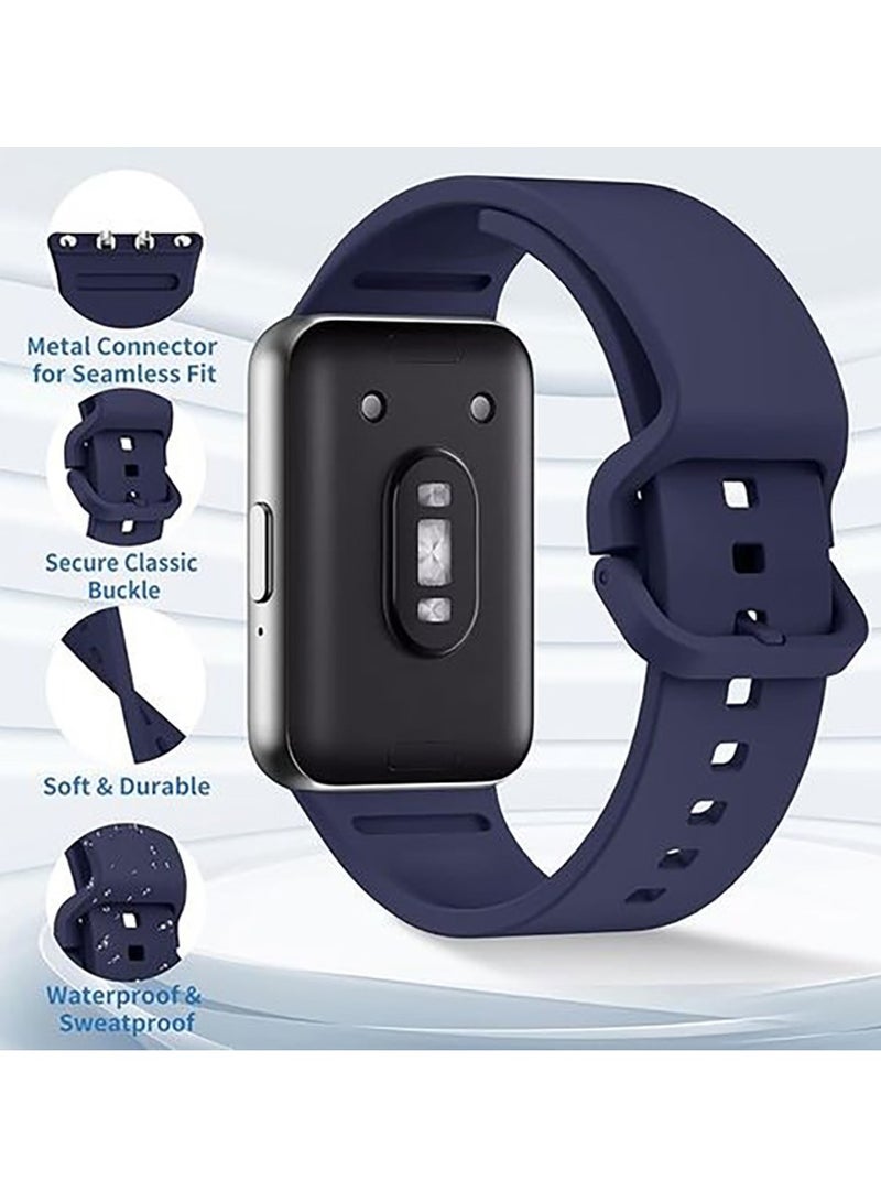 Samsung Galaxy Fit 3 Soft Silicone Replacement Strap Double Colors Amazing Design - Blue  - Image 2