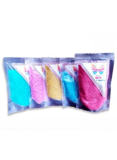 MASHKI MASHKI Sand for Art and Craft Play Sand Assorted Colorful Crystal Shiny Sand Aquarium Home Decoration Sand DIY Drawing Crafty Vase Filler Decoration Sand- 200 gm (Pack of 5)  - Image 1