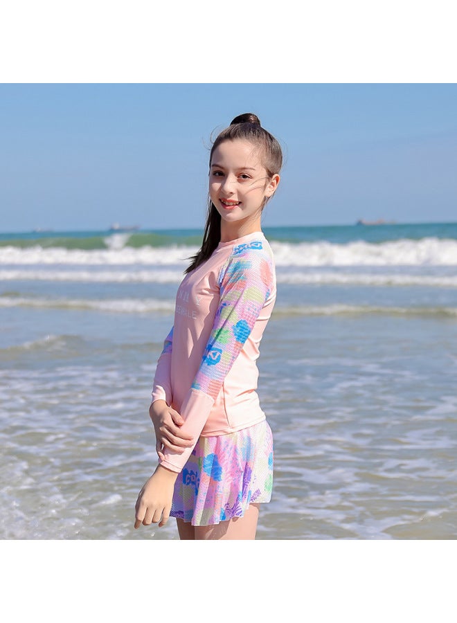 Swimsuit Children's Girls' Summer New Girls' Middle And Big Children's Student Girls' Split Skirt Swimsuit Sports Swimsuit