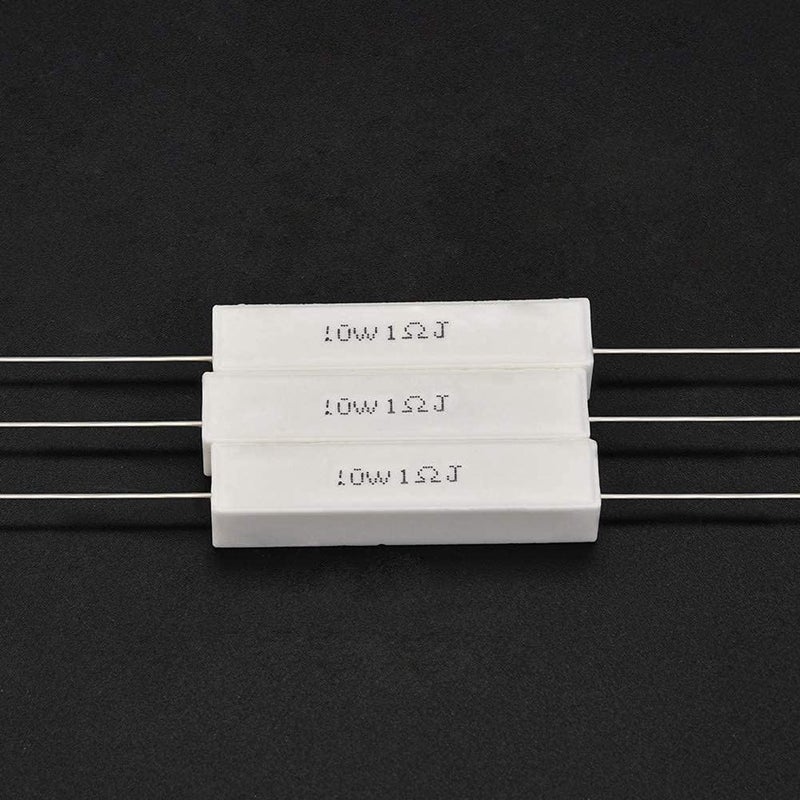 AUDBUA 10PCS Speaker Divider Cement Resistor, Speaker Divider Ceramic Resistor Kit 10W for Power Adapters, Audio Equipment, Audio, Crossovers, Instruments, Meters.(1 ohm) - Image 2