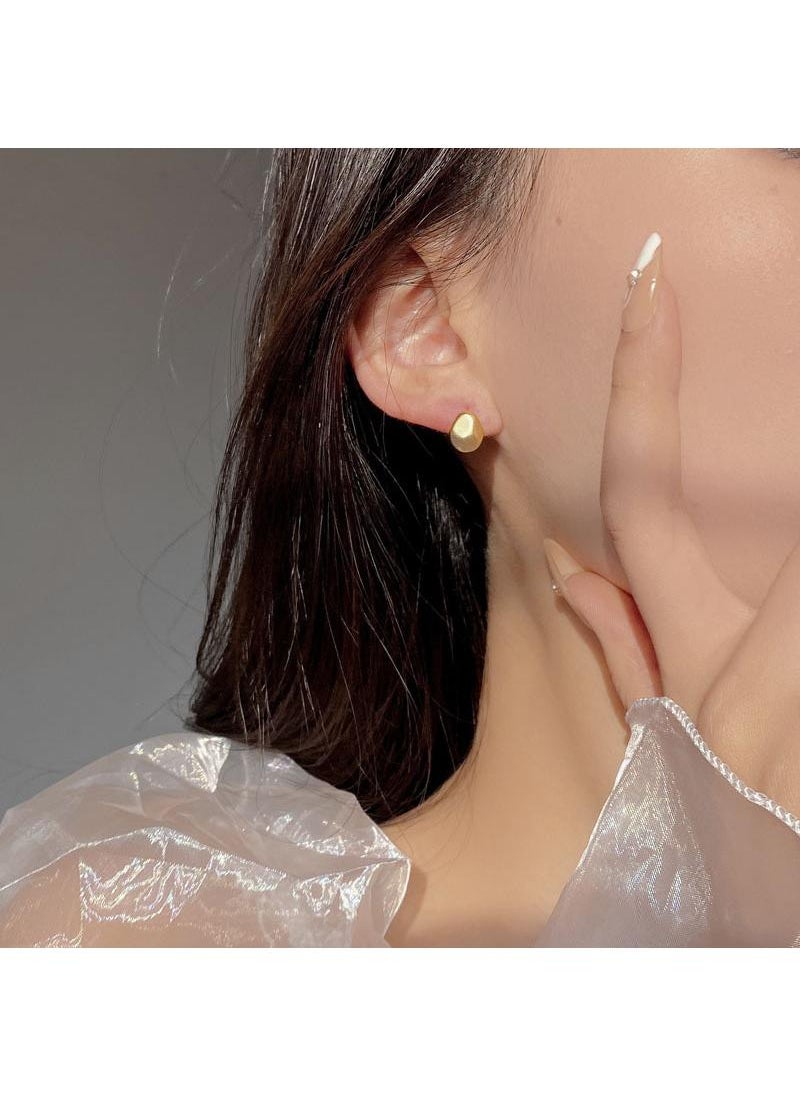 Y&D - 18K Gold Minimalist Irregular Earrings For Women - Image 1
