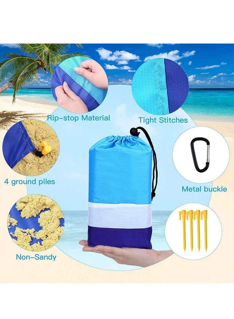 كول بيبي بطانية الشاطئ مقاومة للماء والرمل 210*200 سم بطانية كبيرة جدًا مناسبة من 1 إلى 5 بالغين خفيفة الوزن ومتينة ومناسبة للسفر والتخييم والمشي لمسافات طويلة - Image 3