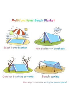 Cool Baby COOLBABY Beach Blanket Waterproof and Sandproof 210*200CM Blanket Extra Large Suitable for 1-5 Adults Lightweight and Durable Suitable for Traveling Camping and Hiking  - Image 4
