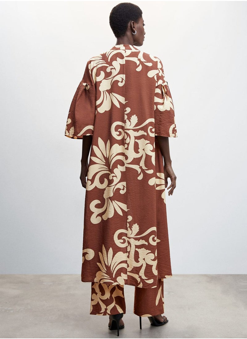 MANGO - Floral Print Kaftan - Image 1