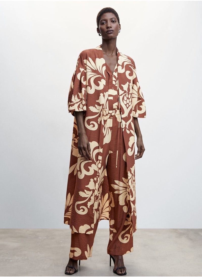 MANGO - Floral Print Kaftan - Image 1