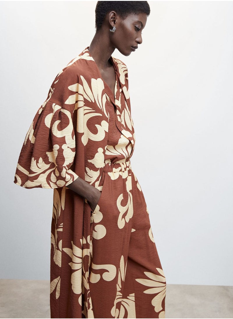 MANGO - Floral Print Kaftan - Image 1