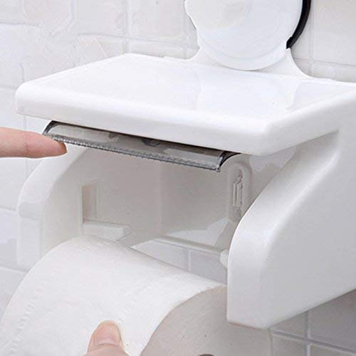 Delzon Heavy Duty Plastic Tissu Paper Holder for Kitchan, Toilet, Bathroom Easy to Use Roll Holder with Self Adheshive Holder - Image 3