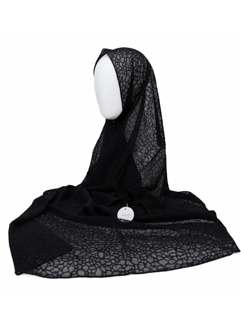 Moja Hijab for Women 3 Pcs Set | Chiffon Hijab Scarf | Premium Bubble Marble Hijab | Moja Soft Lightweight Hijabs - Image 2