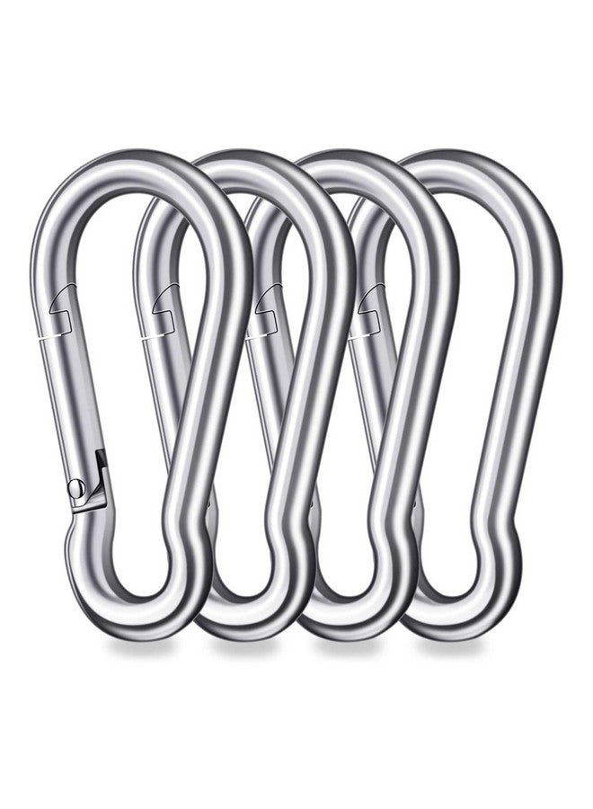 سيجناترون خطاف زنبركي من الفولاذ المقاوم للصدأ من SIGNATRON/وصلة تأرجح خطافية/متعددة الأغراض شديدة التحمل (فضي) - عبوة من 4 قطع - Image 1