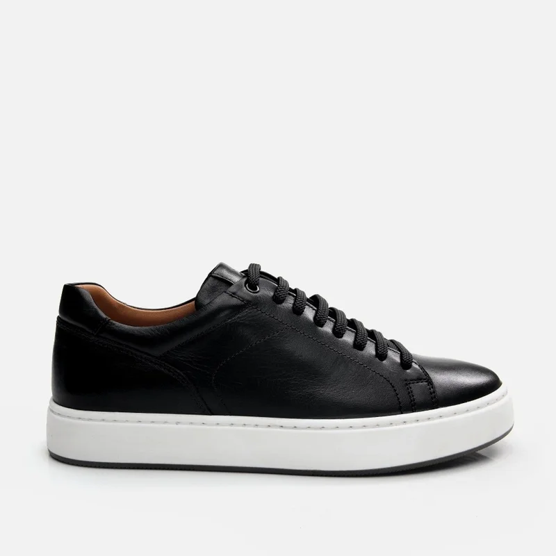 Hotiç 02AYH292340A100 GENUINE Leather Black Men's Casual Shoes