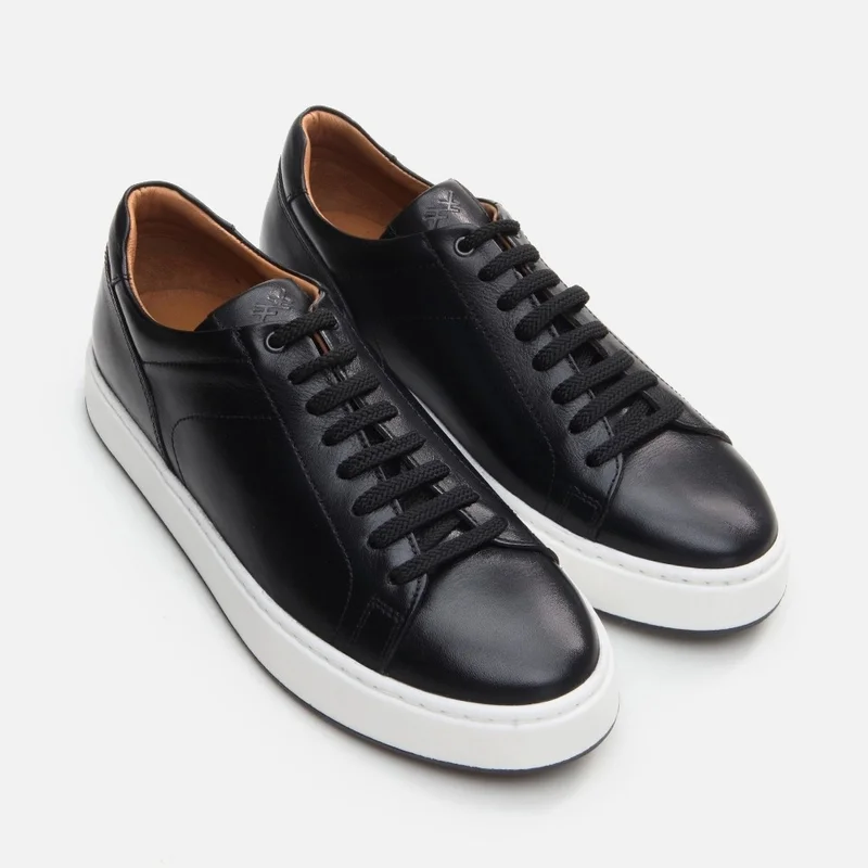Hotiç 02AYH292340A100 GENUINE Leather Black Men's Casual Shoes