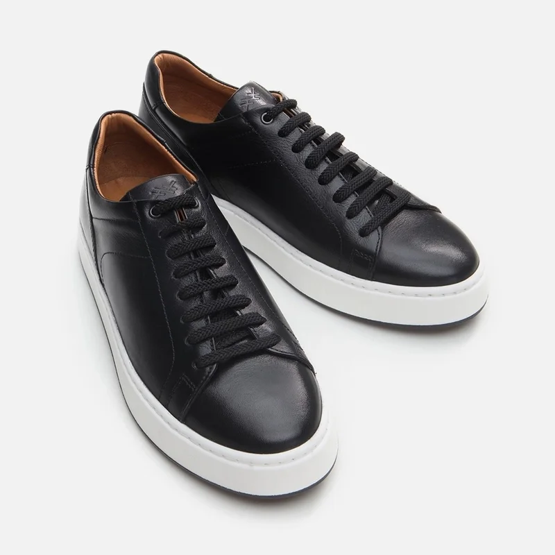 Hotiç 02AYH292340A100 GENUINE Leather Black Men's Casual Shoes