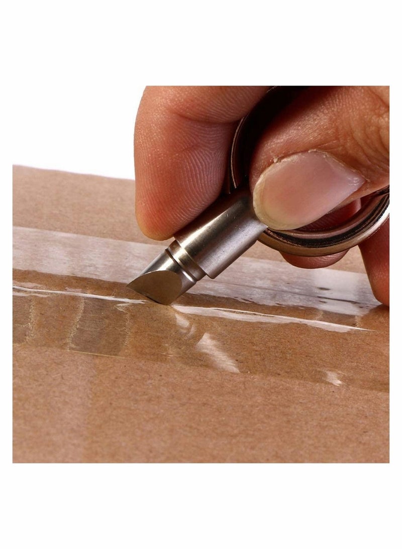 SYOSI أداة قطع صغيرة محمولة للكبسولات مع حلقة سلسلة مفاتيح، أدوات حادة EDC لتفريغ الكرتون، وتجريد الملصقات، وتقسيم الحبوب، وفتح العلب - Image 2