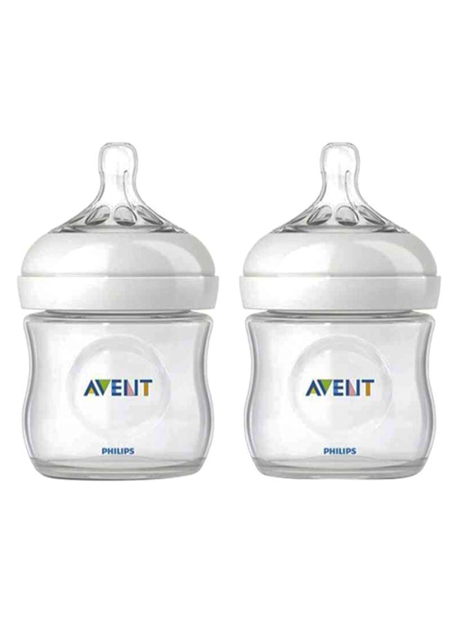 Philips Avent Natural Baby Bottle, Easy To Hold And Grip, Soft Nipple, Pack Of 2 - Clear, 125 Ml - Image 1