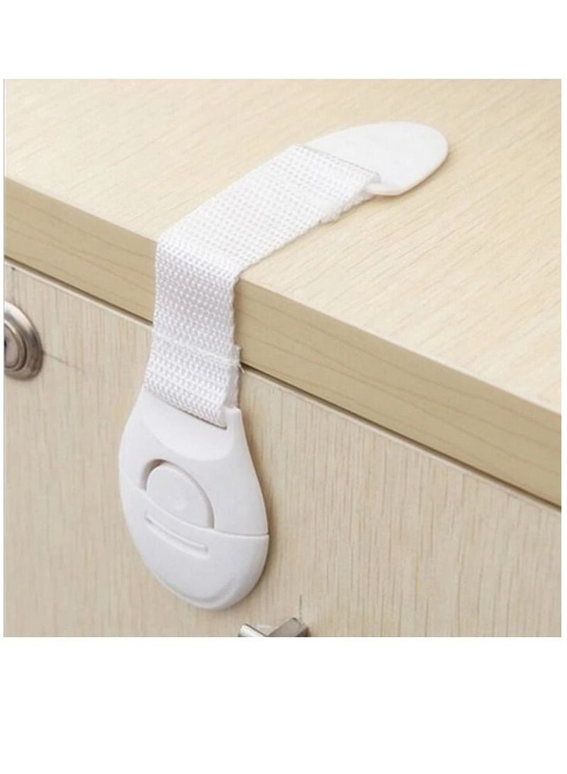 ارواق 10 قطع بيضاء سلامة الطفل قفل خزانة الطفل دليل سلامة الحرس البلاستيك قفل الباب - Image 4