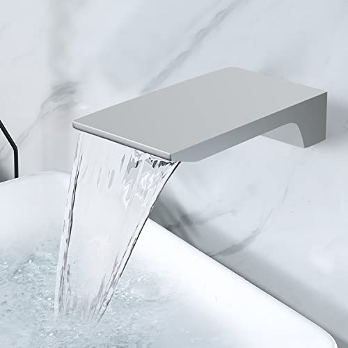 HAMOLER Wall Mount Waterfall Tub Spout High Flow Waterfall Bathtub Spout Roman Bathtub Filler Faucet Replacement for Bathroom Vessel Faucet Sprayer, Chrome - Image 1