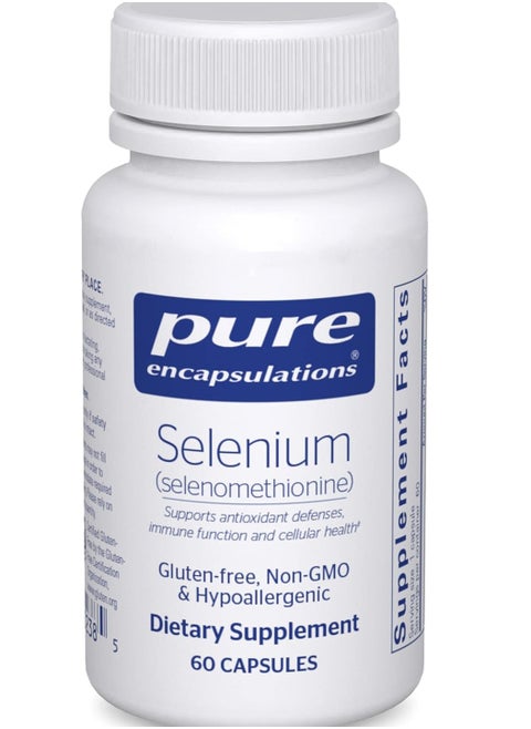 Selenium 200 mcg for Healthy Cellular Function, Immune System & Antioxidant Defenses 60 Capsules 2 months supply