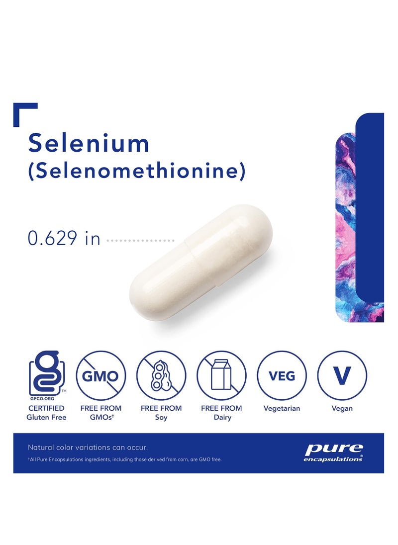 Pure Encapsulations - Selenium 200 mcg for Healthy Cellular Function, Immune System & Antioxidant Defenses 60 Capsules 2 months supply - Image 1