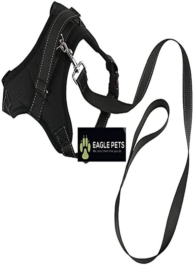 Eagle Pets No Pull Dog Harness, Breathable Adjustable Comfort, Free Reflector Leash Included, for Small Medium Large Dog, Best for Training Walking (Black, XL) - Image 2