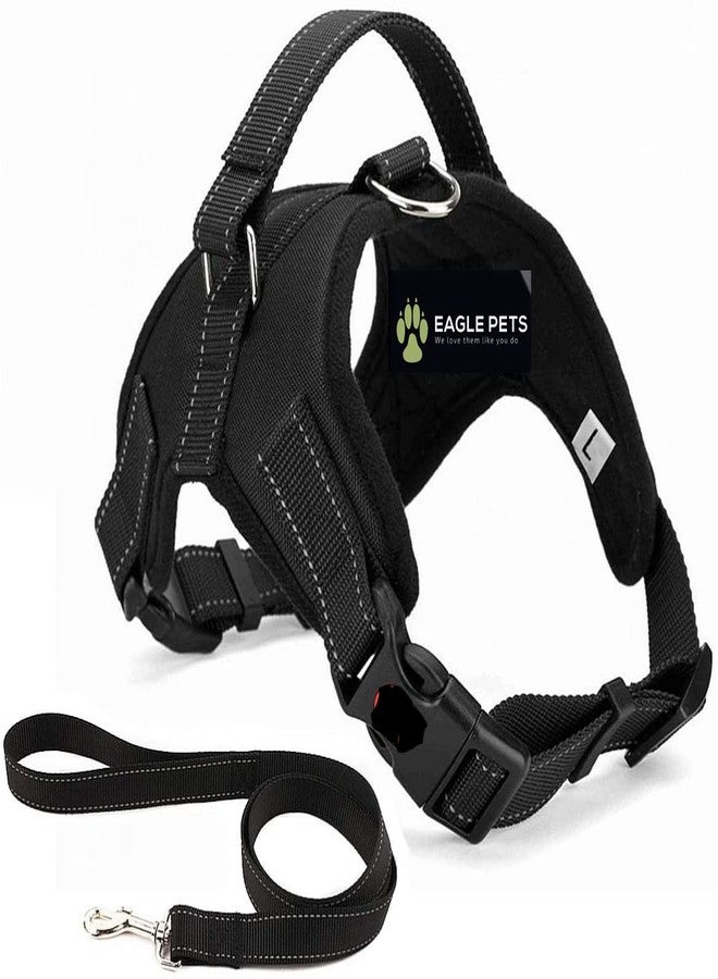 Eagle Pets No Pull Dog Harness, Breathable Adjustable Comfort, Free Reflector Leash Included, for Small Medium Large Dog, Best for Training Walking (Black, XL) - Image 1
