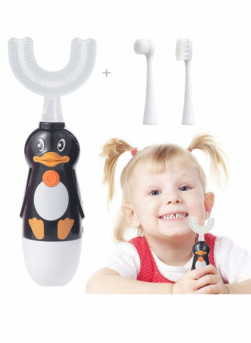 Y&D Kids U-shaped Auto Toothbrush, 360° Children Brush, Three Types of Brush Heads, Cartoon Modeling, Battery Operated, Special Design for 2-6 Years - Image 1