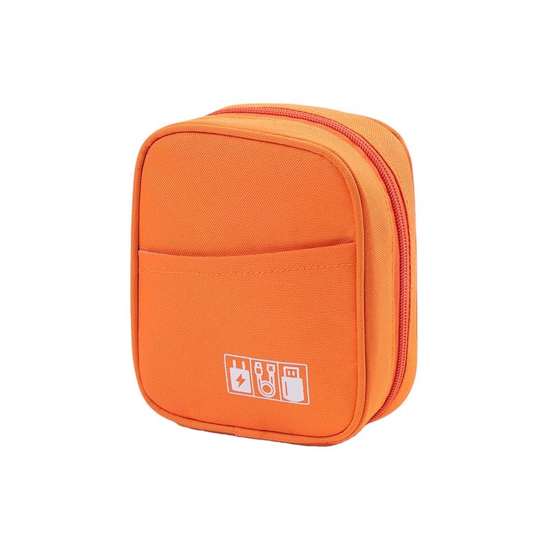 E-Tree Storage Pouch for Small Electronics and Accessories,Tech Bag,Electronic Organizer Case Compatible with MacBook Laptop Charger,Mouse,Cables,Hub,Power Bank,Earphone,Toiletries Cosmetics (Orange) - Image 1