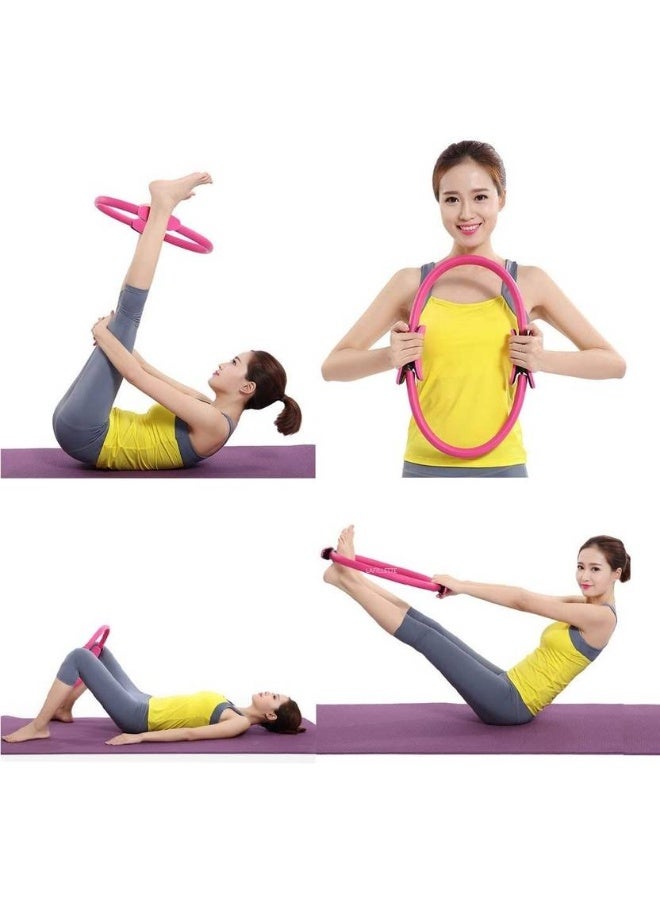 LAFILLETTE LAFILLETTE Pilates Ring with Dual-Grip Handles Fitness Magic Circle Yoga Pilates Circle Toning and Strengthening Thighs, Abs and Legs Pilates Ring  (Pink) - Image 2