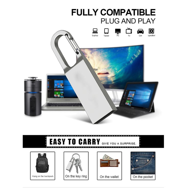 محرك فلاش USB: 8GB بغلاف معدني، مقاوم للتآكل ومنزول، سرعة عالية - محرك فلاش متوافق عالي لأجهزة الكمبيوتر المحمولة، أجهزة الصوت السيارة، وأجهزة التلفزيون الذكي - Image 2