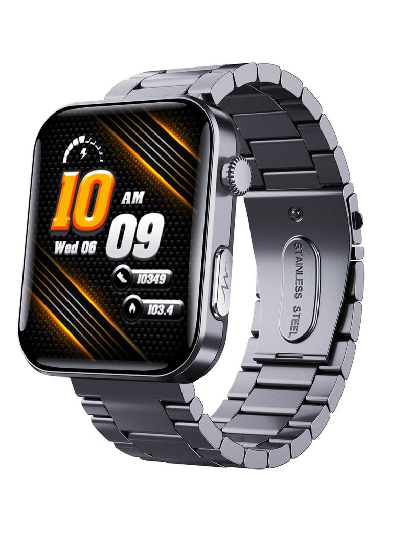 Smart Health Watch, Magnetic Charging Activity Tracker Watch, Full Touch IPS Display Android Smart Watch, Sturdy And Durable Health Monitoring Watch, (1pc, Grey, Chain Strap)  - Image 1