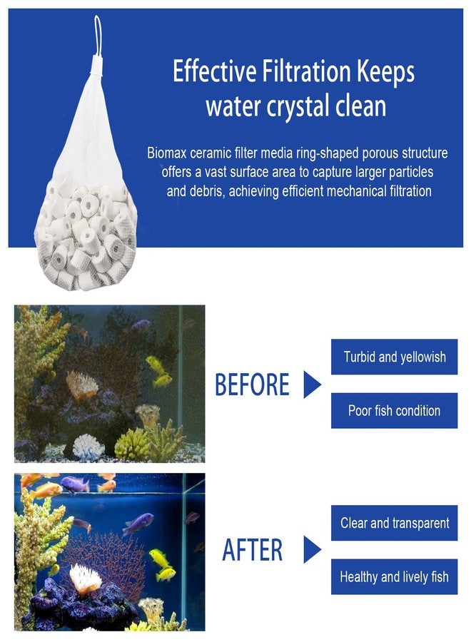 HCLSY BioMax Biological Material Remover Replacement for Fluval Canister Filter, 17.6Oz/500g Biomax for Aquarium Filter Media, Filter Media Replacement Ceramic Rings for Aquarium Filter Fish Tank Pond - Image 2