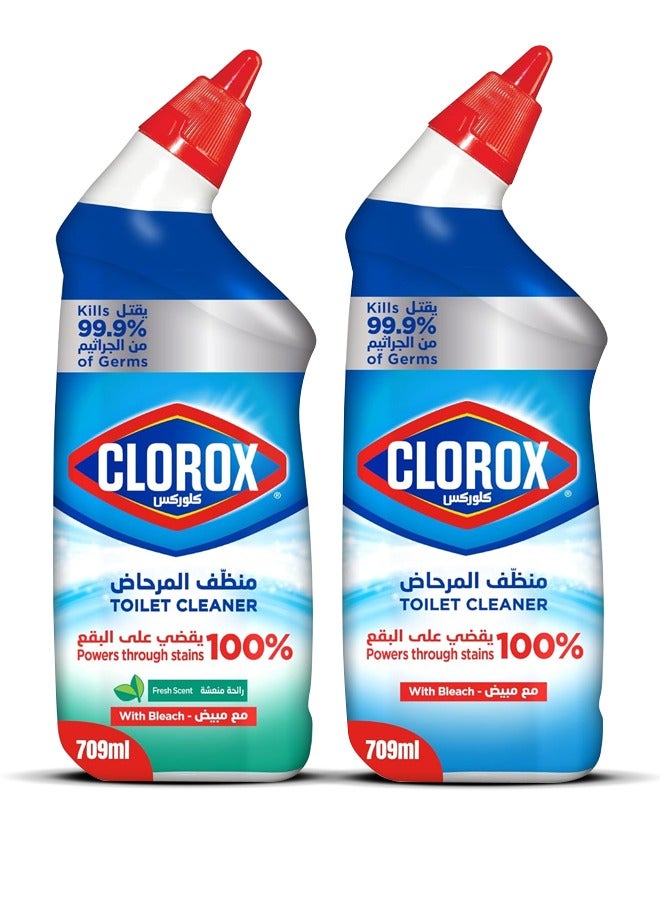 Clorox Toilet Cleaner Powers Through Stains 709ml+ Fresh Scent 709ml