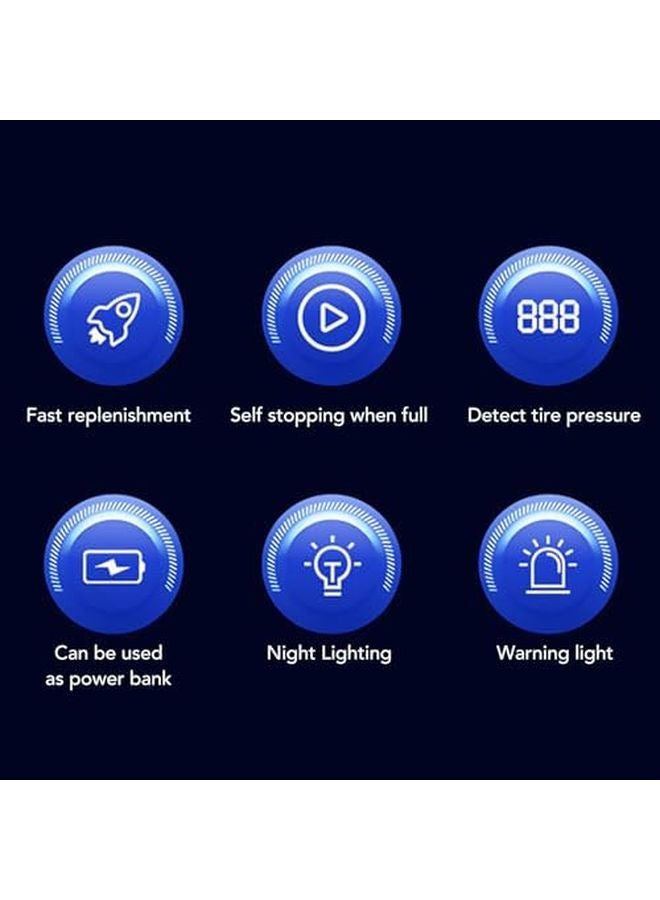 Portable Air Compressor 120W 150PSI Cordless Tire Inflator with Pressure Gauge for Car Motorcycle - Image 3