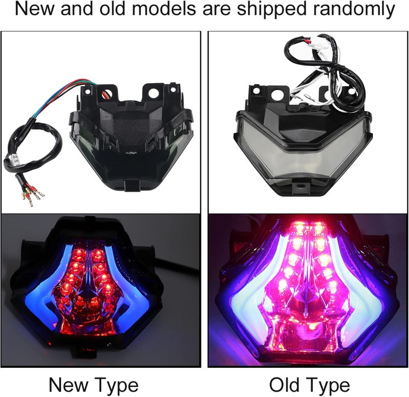 woobles Tail Light, Motorcycle LED Turn Signal Tail Light for Yamaha MT-07 FZ-07 YZF-R3 YZF-R25(Blue) - Image 2