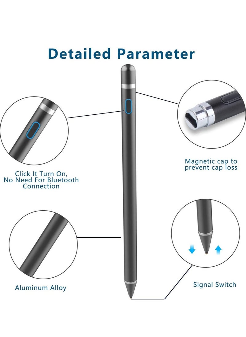 BGM Stylus Pen Digital Pencil Fine Point Active Pen for Touch Screens, Compatible with iPhone iPad and Other Tablets (Black)  - Image 5