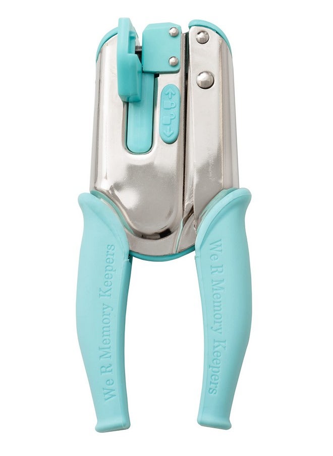 We R Memory Keepers Crop A Dile Disc Power Punch Blue Comfort Handle Scrapbooking Tool Compatible For Most Tin Metal Craft Paper Leather Fabric  - Image 1