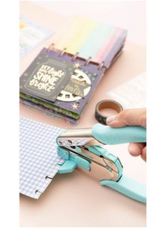 We R Memory Keepers Crop A Dile Disc Power Punch Blue Comfort Handle Scrapbooking Tool Compatible For Most Tin Metal Craft Paper Leather Fabric  - Image 5