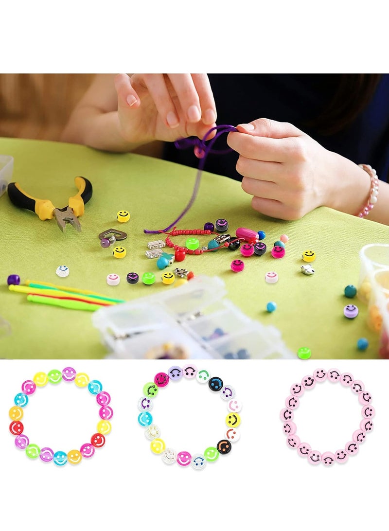 Arabest 300PCS Smile Face Beads, 10mm Acrylic Round Smile Happy Face Loose Spacer Beads for Jewelry Making Bracelet Earring Necklace DIY Craft  - Image 2