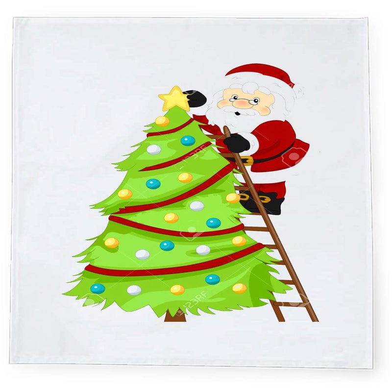 Khakee 6 Pcs Christmas Theme Silk Table Napkins 10x 10 for Xmas Decoration Christmas OrnamentsChristmas Giftxmas21011 - Image 3