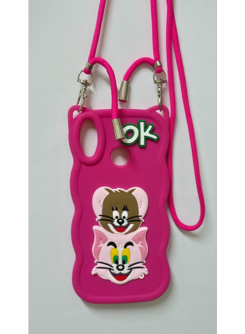 Elegant Back Case With a Distinctive Cartoon Design Compatible With The Phone HUAWEI Y9 2019 With A Crossbody Chain - A Great Choice For Girls . - Image 2